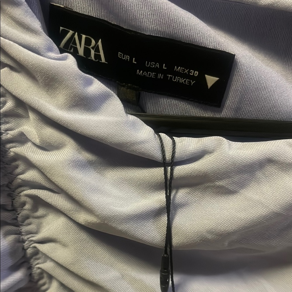 Zara Soft Gray Gathered Skirt